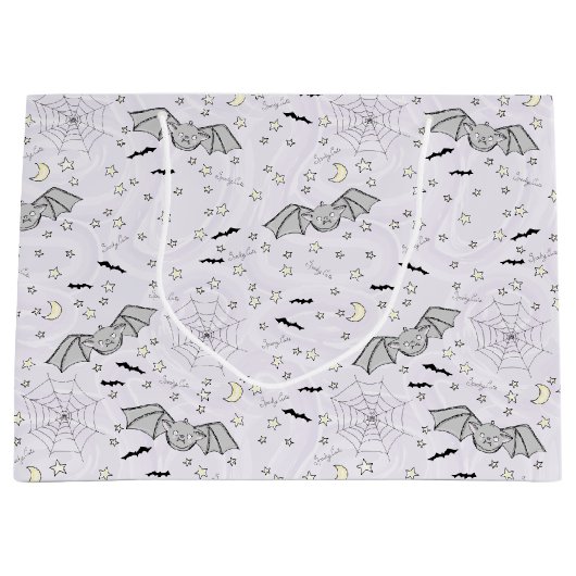 Grand Sac Cadeau Chauve-souris Éffrayante Mignonne Genre Neutre (Devant)