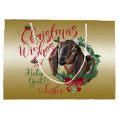 Grand Sac Cadeau CHÈQUE | voeux de Noël Bébé Chèvre Baisers Nubian (Dos)