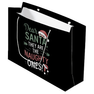 Grand Sac Cadeau Cher Père Noël, ce sont les vilains Noël