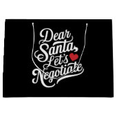 Grand Sac Cadeau Cher Père Noël Négocions un cadeau de Noël amusant (Devant)