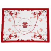 Grand Sac Cadeau Cherry Blossoms & Double Bonheur Mariage chinois (Devant)