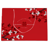 Grand Sac Cadeau Cherry Blossoms & Double Bonheur Mariage chinois (Devant)