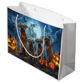 Grand Sac Cadeau Chesapeake Bay Terrier Halloween Éffrayant (Dos Angle)