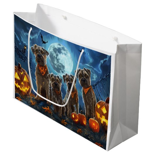 Grand Sac Cadeau Chesapeake Bay Terrier Halloween Éffrayant (Devant Angle)