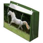 Grand Sac Cadeau Cheval blanc galopant (Devant Angle)