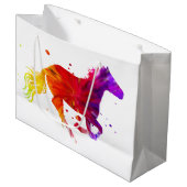 Grand Sac Cadeau Cheval coloré (Devant Angle)