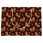 Grand Sac Cadeau Cheval cool cowboy sheriff carrelé (Devant)