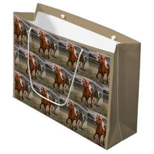 Grand Sac Cadeau Cheval de course champion pur-sang gagne la course