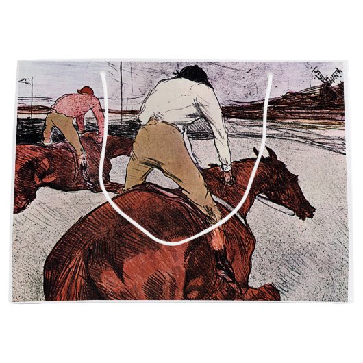 Grand Sac Cadeau Cheval de Jockey et de Course, Lautrec (Devant)