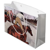 Grand Sac Cadeau Cheval de Jockey et de Course, Lautrec (Dos Angle)
