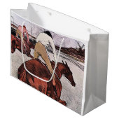 Grand Sac Cadeau Cheval de Jockey et de Course, Lautrec (Devant Angle)