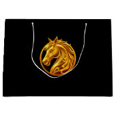Grand Sac Cadeau Cheval en or (Devant)
