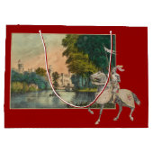 Grand Sac Cadeau Chevalier et cheval dans le château d'armure (Dos)