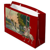 Grand Sac Cadeau Chevalier et cheval dans le château d'armure (Dos Angle)