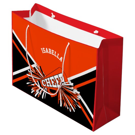 Grand Sac Cadeau Chevaliers - Rouge, Blanc et Noir - Grand (Devant Angle)