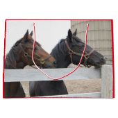 Grand Sac Cadeau Chevaux mignons à la ferme, (Devant)