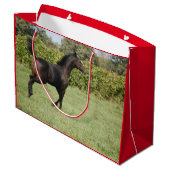 Grand Sac Cadeau Chevaux mignons à la ferme, (Dos Angle)