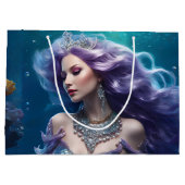 Grand Sac Cadeau Cheveux mauve de sirène (Dos)