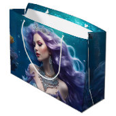 Grand Sac Cadeau Cheveux mauve de sirène (Dos Angle)