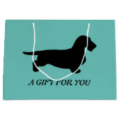 Grand Sac Cadeau Cheveux ronds Dachshund - Silhouette 1 (Devant)