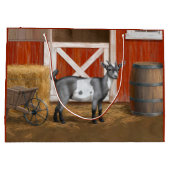 Grand Sac Cadeau Chèvre tachetée gris mou (Dos)