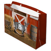 Grand Sac Cadeau Chèvre tachetée gris mou (Dos Angle)