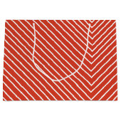 Grand Sac Cadeau Chevron orange et blanc (Devant)