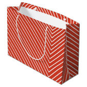 Grand Sac Cadeau Chevron orange et blanc (Dos Angle)