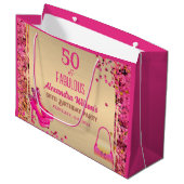 Grand Sac Cadeau Chic 50& Fabuleux talons hauts Or Hot rose Parties (Devant Angle)