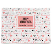 Grand Sac Cadeau Chic Anniversary Heart Lettering Custom Gift Bag (Devant)