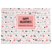 Grand Sac Cadeau Chic Anniversary Heart Lettering Custom Gift Bag (Dos)