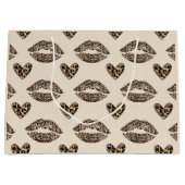 Grand Sac Cadeau Chic Beige & Black Cheetah Print (Devant)