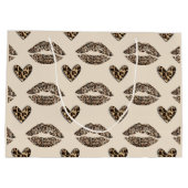 Grand Sac Cadeau Chic Beige & Black Cheetah Print (Dos)
