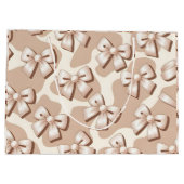 Grand Sac Cadeau Chic Blanc Bow & Beige Cow Imprimer Halloween (Dos)
