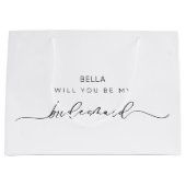 Grand Sac Cadeau Chic Calligraphie Bridesmaid (Devant)