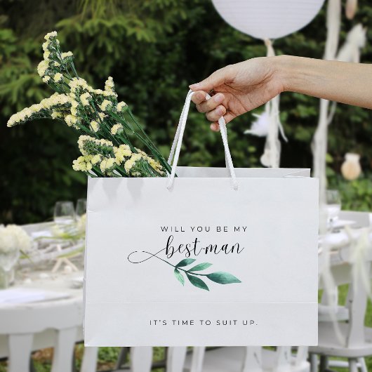 Grand Sac Cadeau Chic Calligraphie Serez-Vous Ma Meilleure Proposit