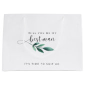 Grand Sac Cadeau Chic Calligraphie Serez-Vous Ma Meilleure Proposit (Devant)