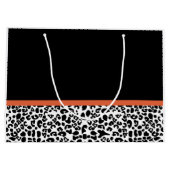 Grand Sac Cadeau Chic Empreinte de léopard Brûlé Orange Bow Avec No (Dos)