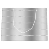 Grand Sac Cadeau Chic Fête de mariage au ruban argenté (Devant)