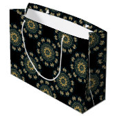 Grand Sac Cadeau Chic Gold & Green Asian Style Motif (Dos Angle)