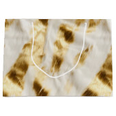 Grand Sac Cadeau Chic Gold White Cowhide Western (Devant)