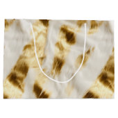 Grand Sac Cadeau Chic Gold White Cowhide Western (Dos)