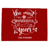 Grand Sac Cadeau Chic Le Temps le plus merveilleux de l'année Monog (Dos)