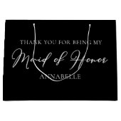 Grand Sac Cadeau Chic Mariage noir blanc sur mesure femme d'honneur (Devant)