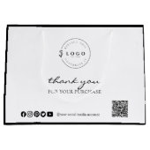 Grand Sac Cadeau Chic Noir & Blanc Merci pour votre achat (Devant)