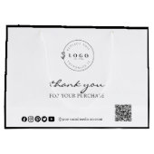 Grand Sac Cadeau Chic Noir & Blanc Merci pour votre achat (Dos)