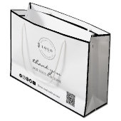 Grand Sac Cadeau Chic Noir & Blanc Merci pour votre achat (Devant Angle)
