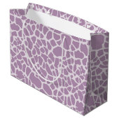 Grand Sac Cadeau Chic Purple Giraffe Imprimer avec Monogramme et no (Dos Angle)