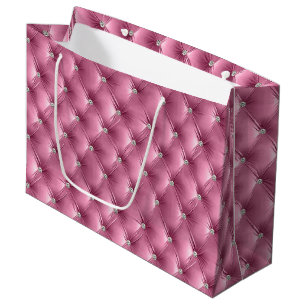 Grand Sac Cadeau Chic rose doux et chaud Faux Velvet