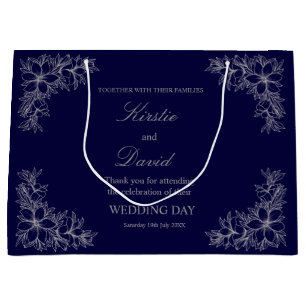 Grand Sac Cadeau Chic Wedding Day Ornate Frame and Flowers